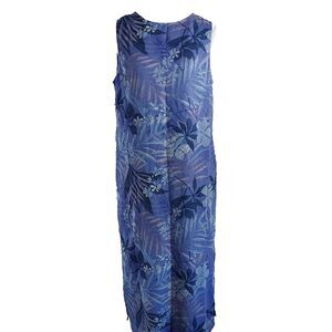 Style & Co Collection Maxi Dress 12P Crinkled Lined Sleeveless Purple Floral